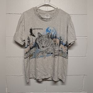VINTAGE 1991 Minnesota (Large) San Segal Made in USA T-Shirt Spirit Animal 90's